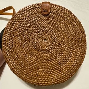 Round Straw Bag by Straw Studios